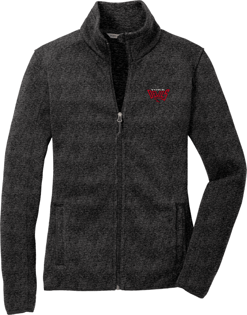 York Devils Ladies Sweater Fleece Jacket