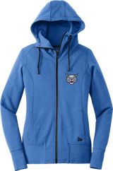 CT Bobcats New Era Ladies Tri-Blend Fleece Full-Zip Hoodie