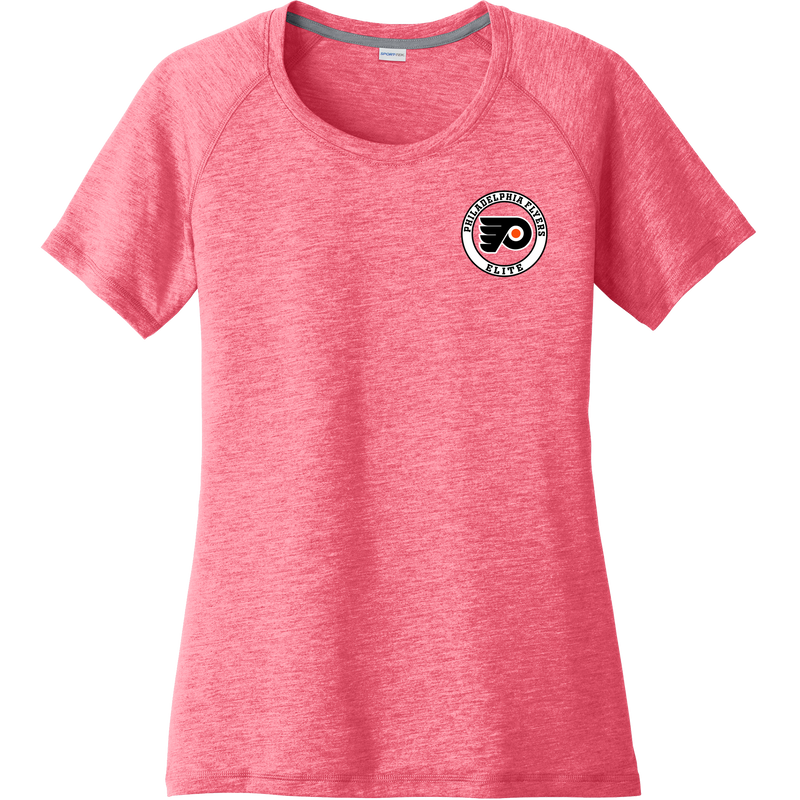 Philadelphia Flyers Elite Ladies PosiCharge Tri-Blend Wicking Scoop Neck Raglan Tee