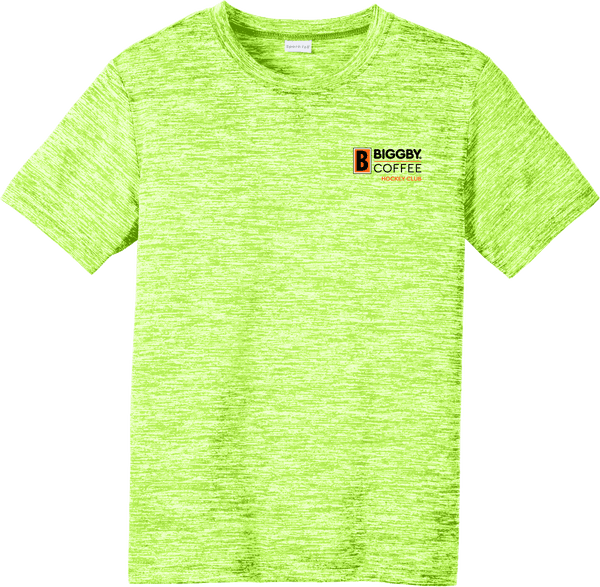 Biggby Coffee Hockey Club Youth PosiCharge Electric Heather Tee