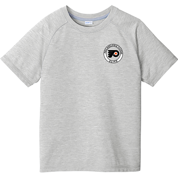 Philadelphia Flyers Elite Youth PosiCharge  Tri-Blend Wicking Raglan Tee